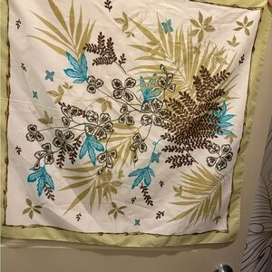 Vintage Ann Taylor Scarf Green Brown Blue